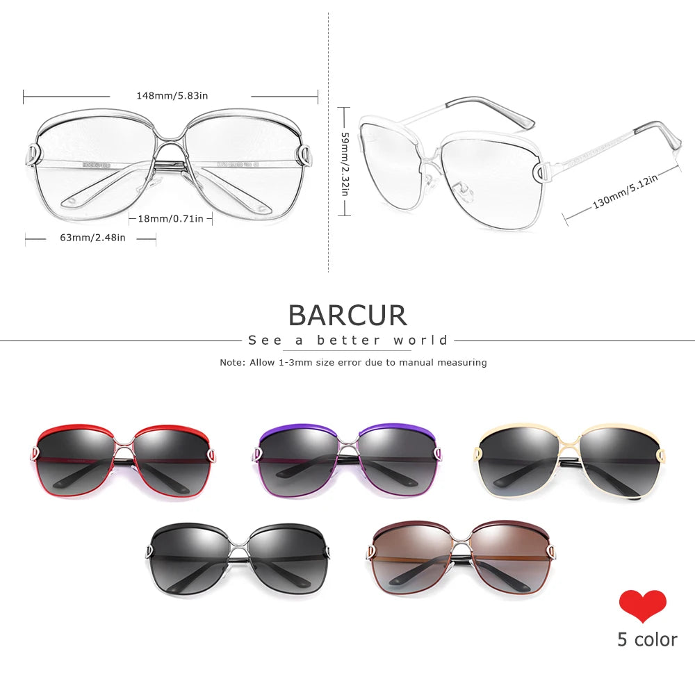 Lunettes de soleil femmes polarisées — lentille dégradée, rondes, carré