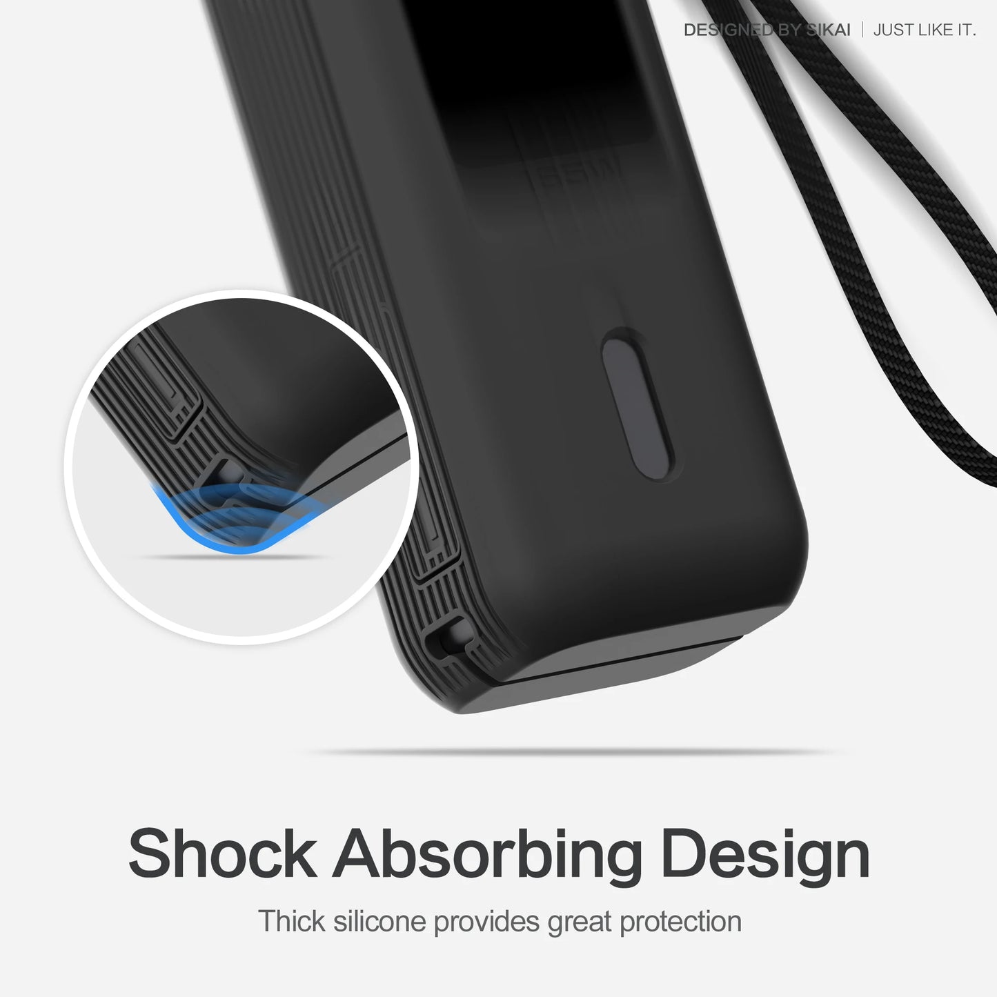Étui en silicone pour Anker Zolo, 25000mAh, 165W, batterie externe, chargeur portable, étui de protection, étui de transport de voyage, TF, sac de rangement