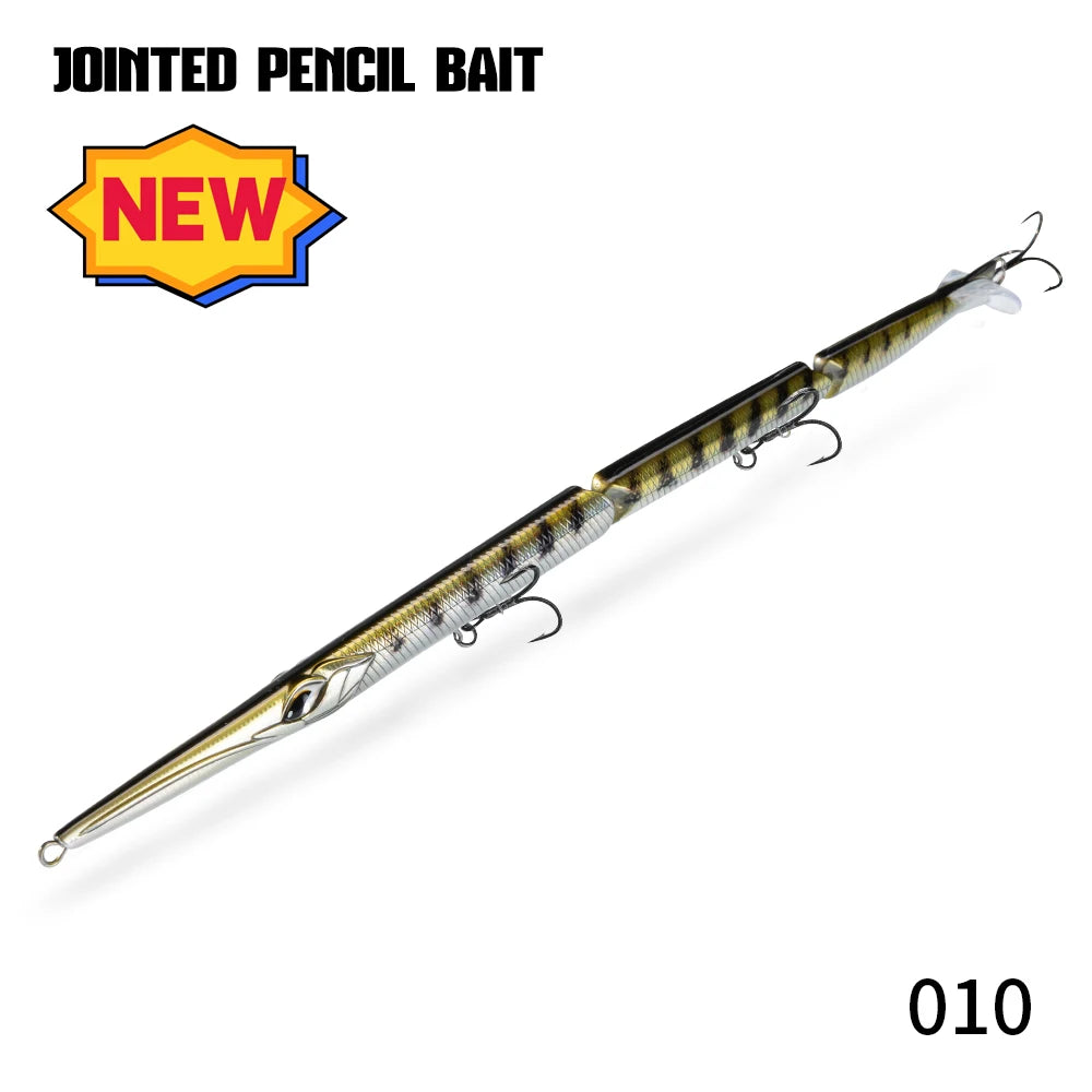 Leurre de pêche articulé Hunthouse, 3 sections, 180 mm/22 g, 255 mm/30,6 g, leurre nageur coulant pour la pêche au bleu-feuille et au bar.