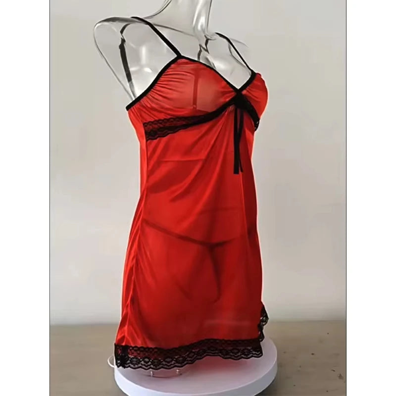 Mujer lencería sexy de seda satinada, camisón sin mangas, pijama, camisón, talla grande, ropa de dormir cómoda