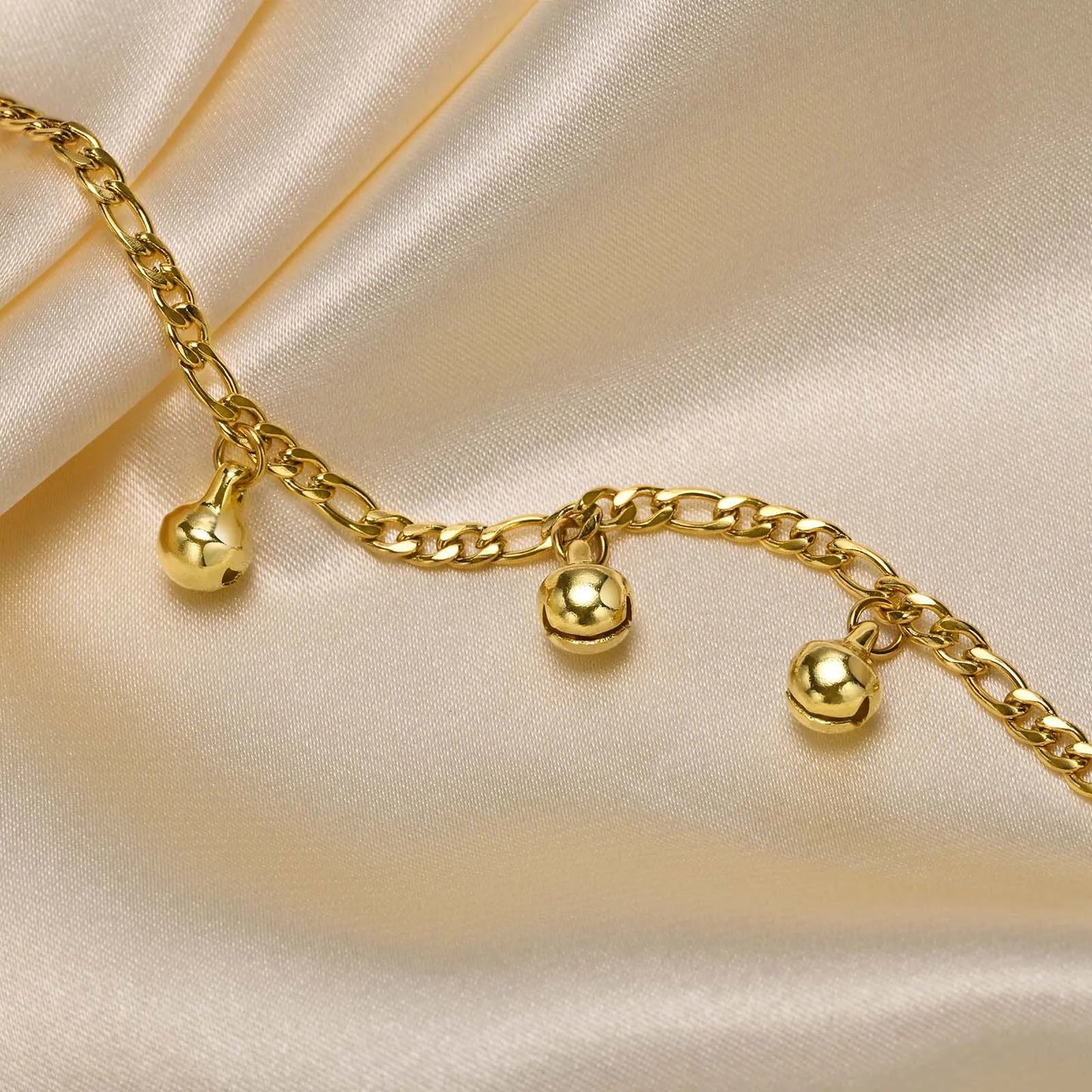 Bracelets de cheville à cloche réglables pour petit garçon et fille, chaîne de sécurité en acier inoxydable, bijoux de pied, hypoallergénique sans Nickel