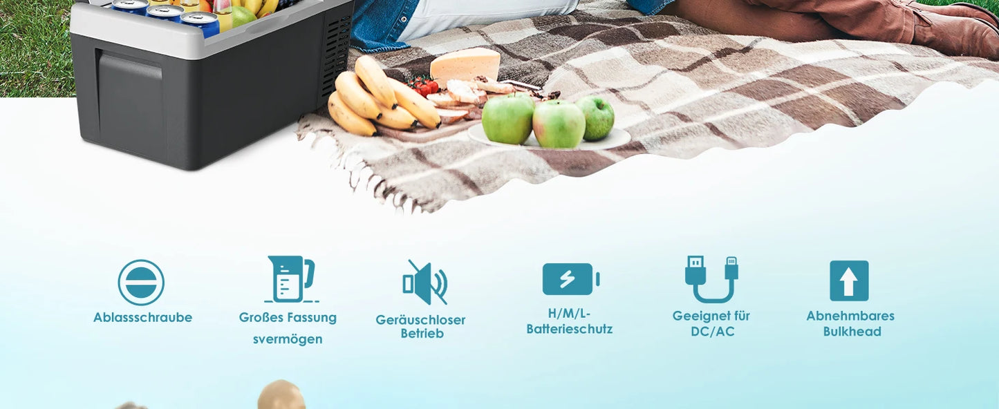 Réfrigérateur compresseur polyvalent de 21 L pour les déplacements : contrôlé par application, 12 V/240 V, plage de température -20°C ° C à 20 ° C, efficacité énergétique
