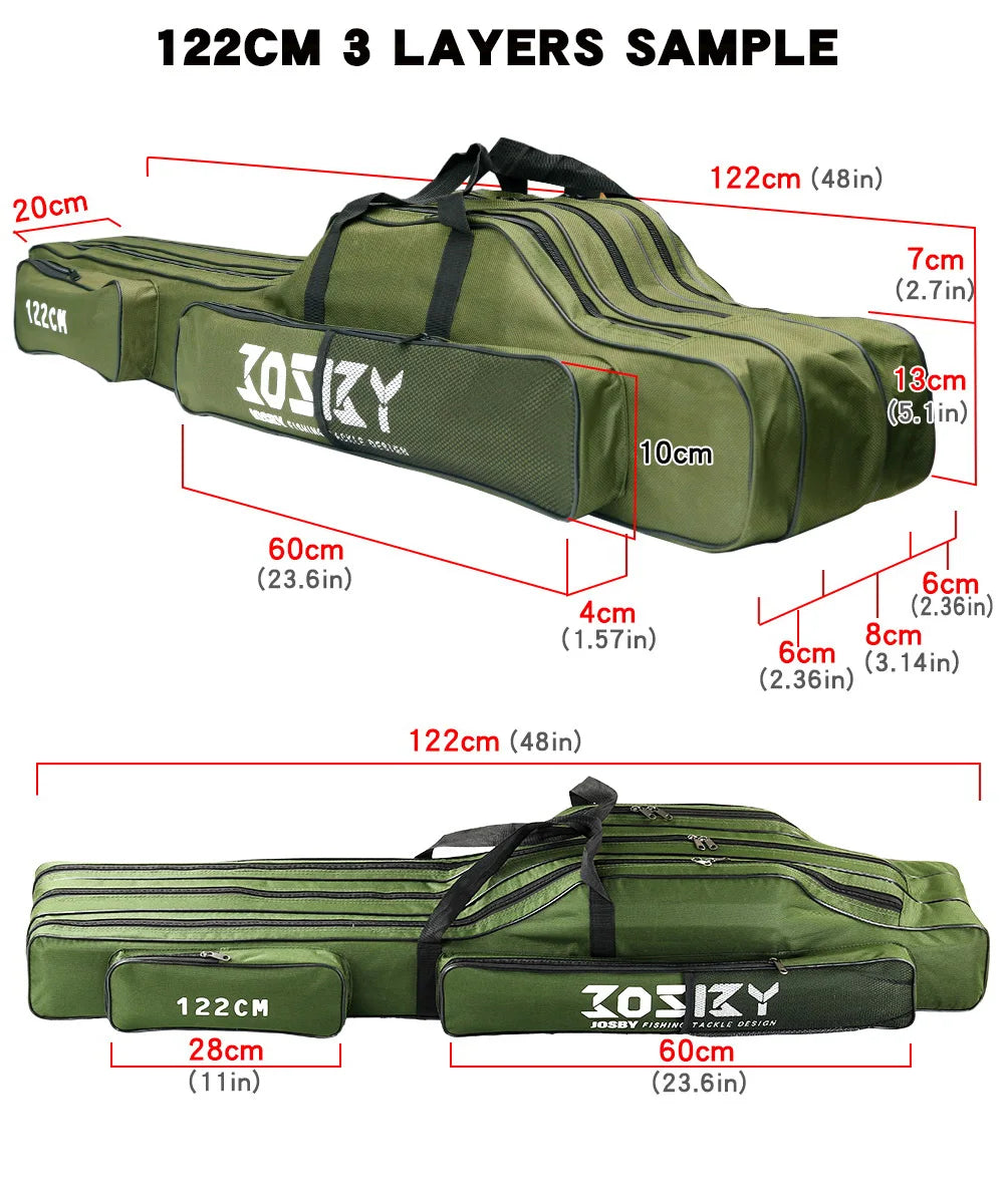 Porte-canne à pêche pliable et Portable, sac de rangement pour outils de moulinet, étui 122cm / 152cm / 182cm