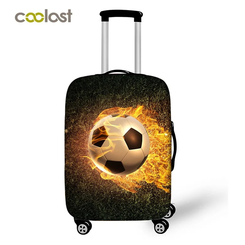 Housse de Protection Valise Imprimé Football — Polyester Spandex Tailles S/M/L