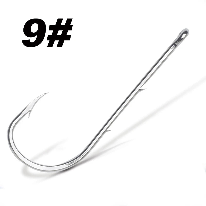 Hameçon de pêche à tige longue, 50 pièces/lot, appât vivant avec Double appât, barbes en acier à haute teneur en carbone avec hameçons antirouille