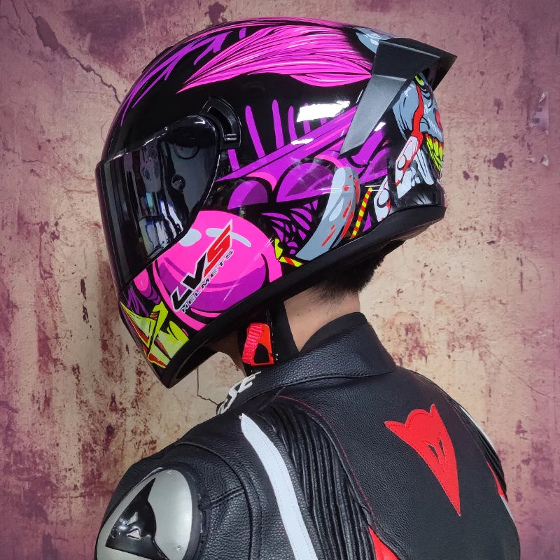 Casques de moto pour hommes et tenue de femme casques de Locomotive à Double lentille Cascos Para Capacete Da Motocicleta