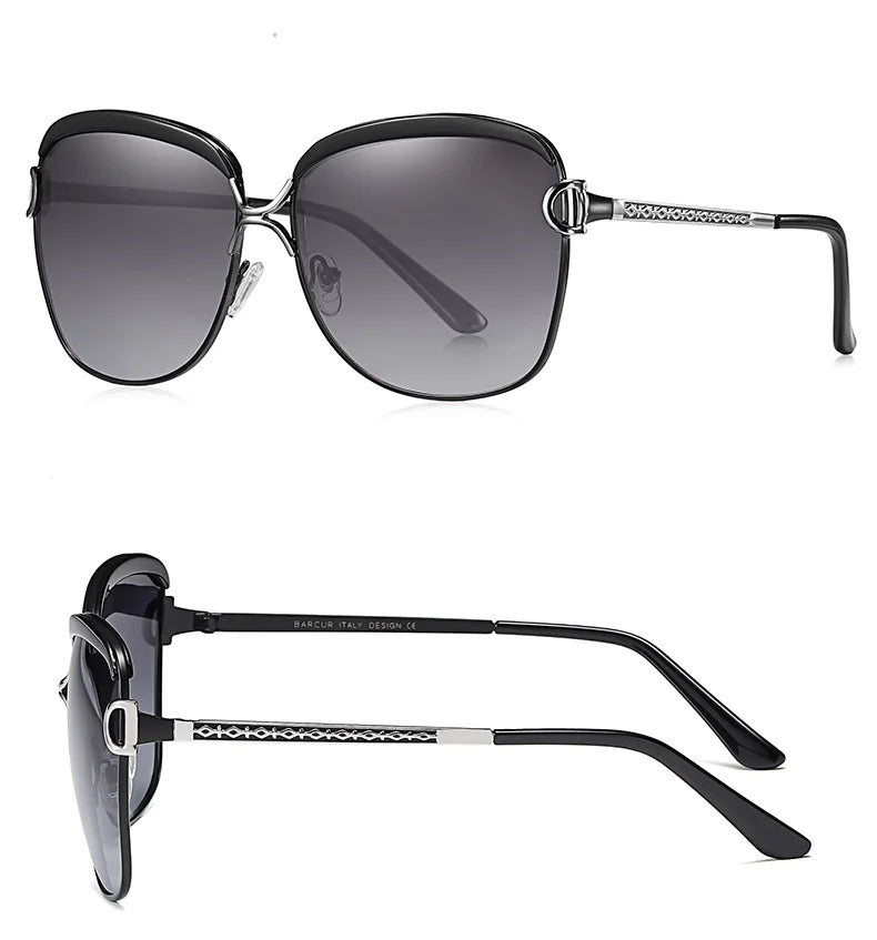 Lunettes de soleil femmes polarisées — lentille dégradée, rondes, carré