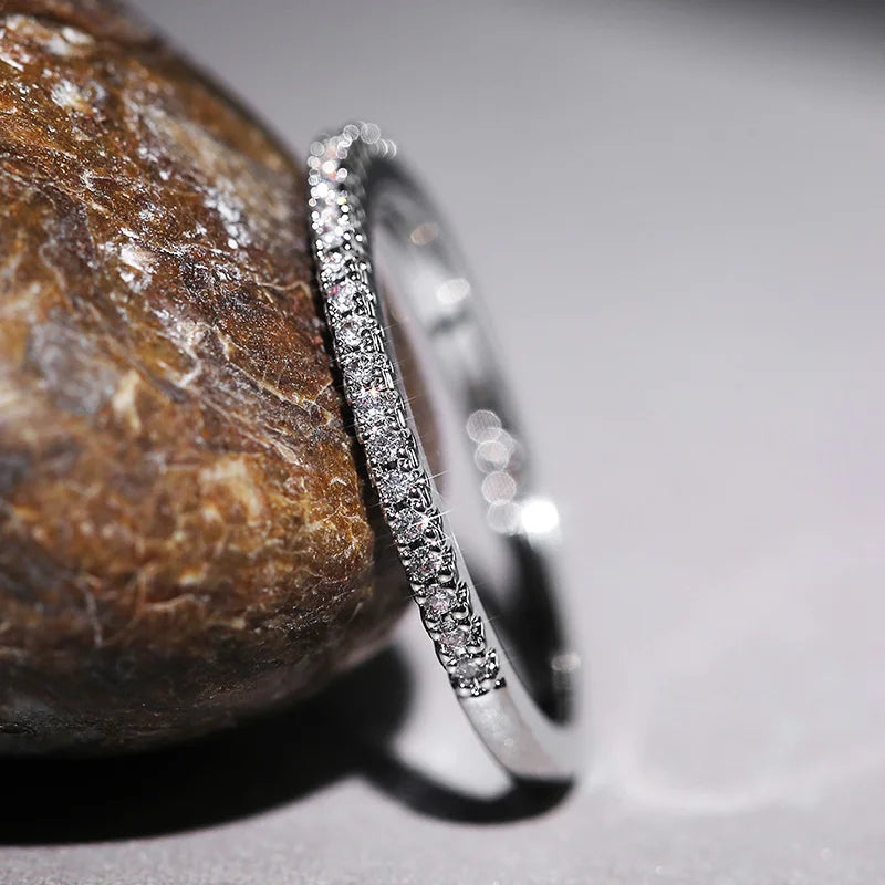 Huitan New Collection – Minimalist Fine Rings for Women, High-Quality Versatile Shining Cubic Zirconia Wedding Jewelry