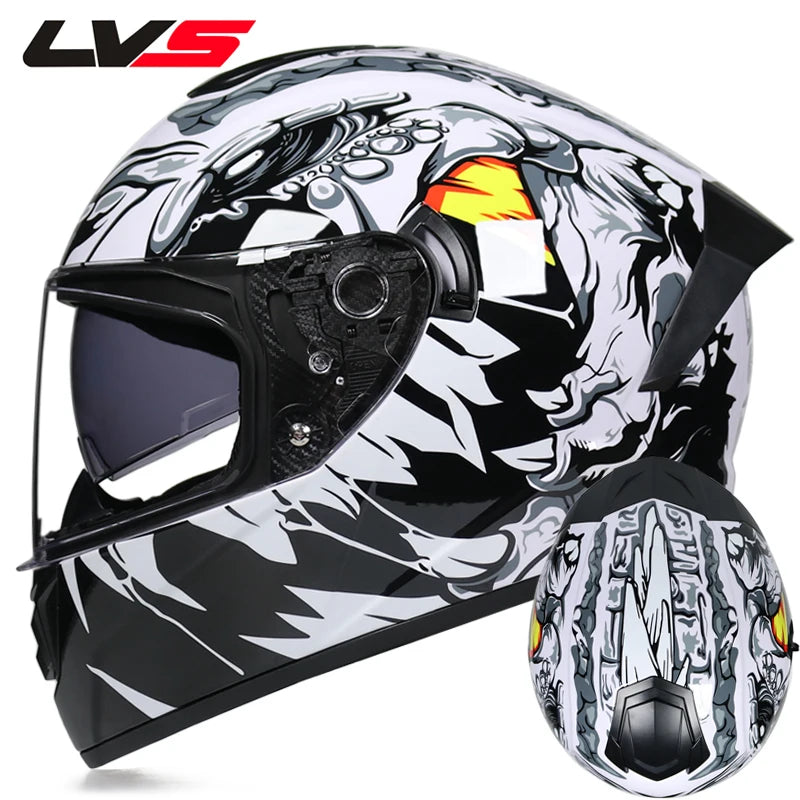 Casques de moto pour hommes et tenue de femme casques de Locomotive à Double lentille Cascos Para Capacete Da Motocicleta