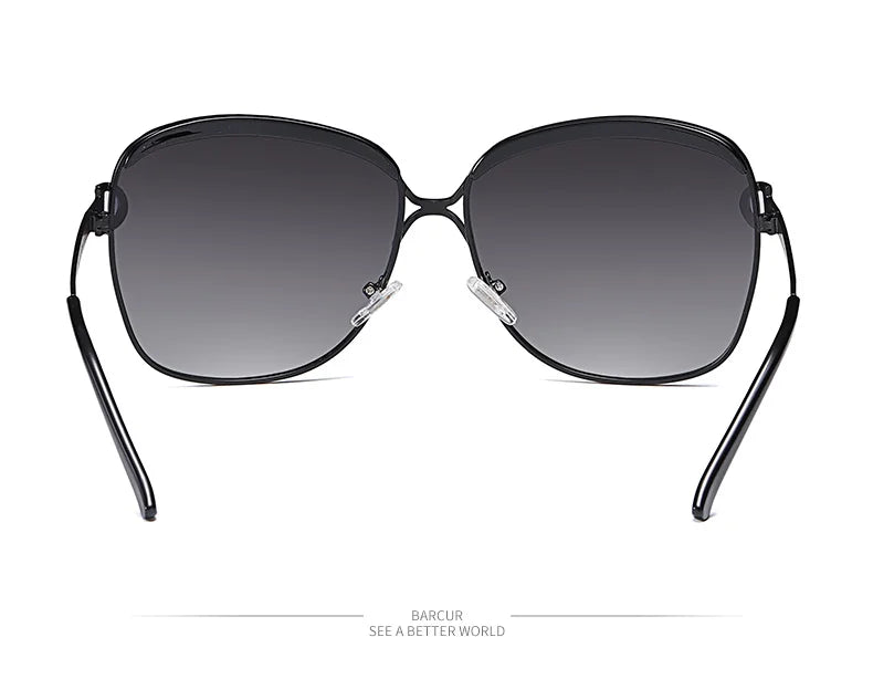 Lunettes de soleil polarisées femme — dégradé, lentille ronde, carré, luxe