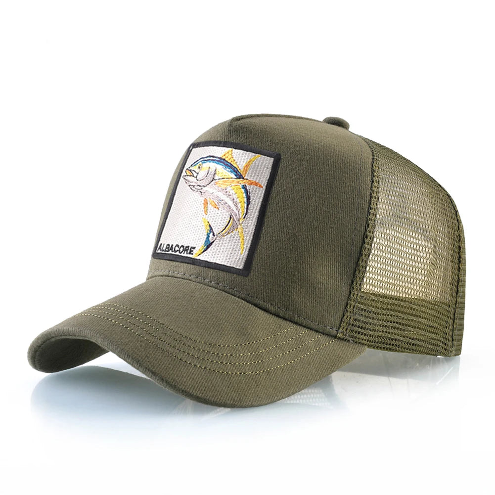 Casquette de Baseball en maille respirante pour femmes, casquette de camionneur avec Patch Albacore, Hip Hop, Casquette en os à rabat