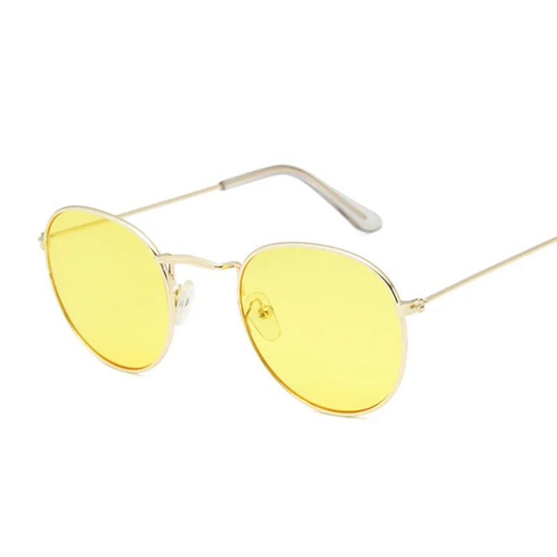 Small round metal sunglasses, women's vintage classic travel brand sunglasses, women's fashion retro sunglasses