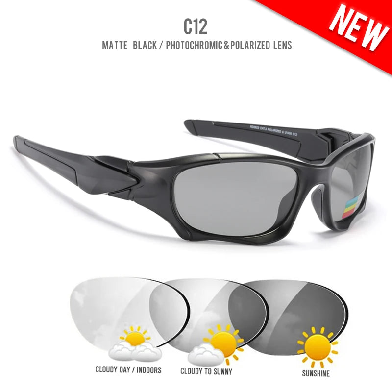 Lunettes de Soleil Sport Polarisées — Lentille Bouclier, Cadre Résistant, Plein Air, Unisexe