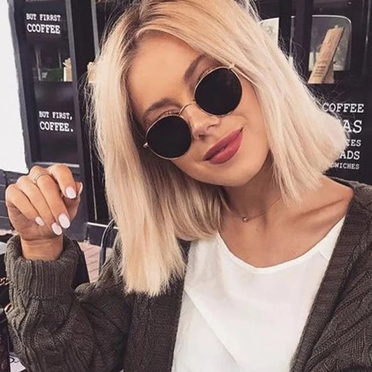 Gafas de sol pequeñas redondas Vintage para mujer, clásicas, retro, de marca, diseño, gafas de sol para hombre, espejo, moda, mujer, gafas de sol