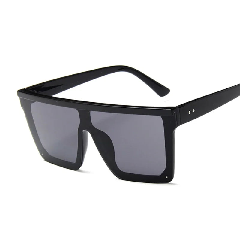 Lunettes de soleil rétro vintage carrées noires — hommes et femmes, mode