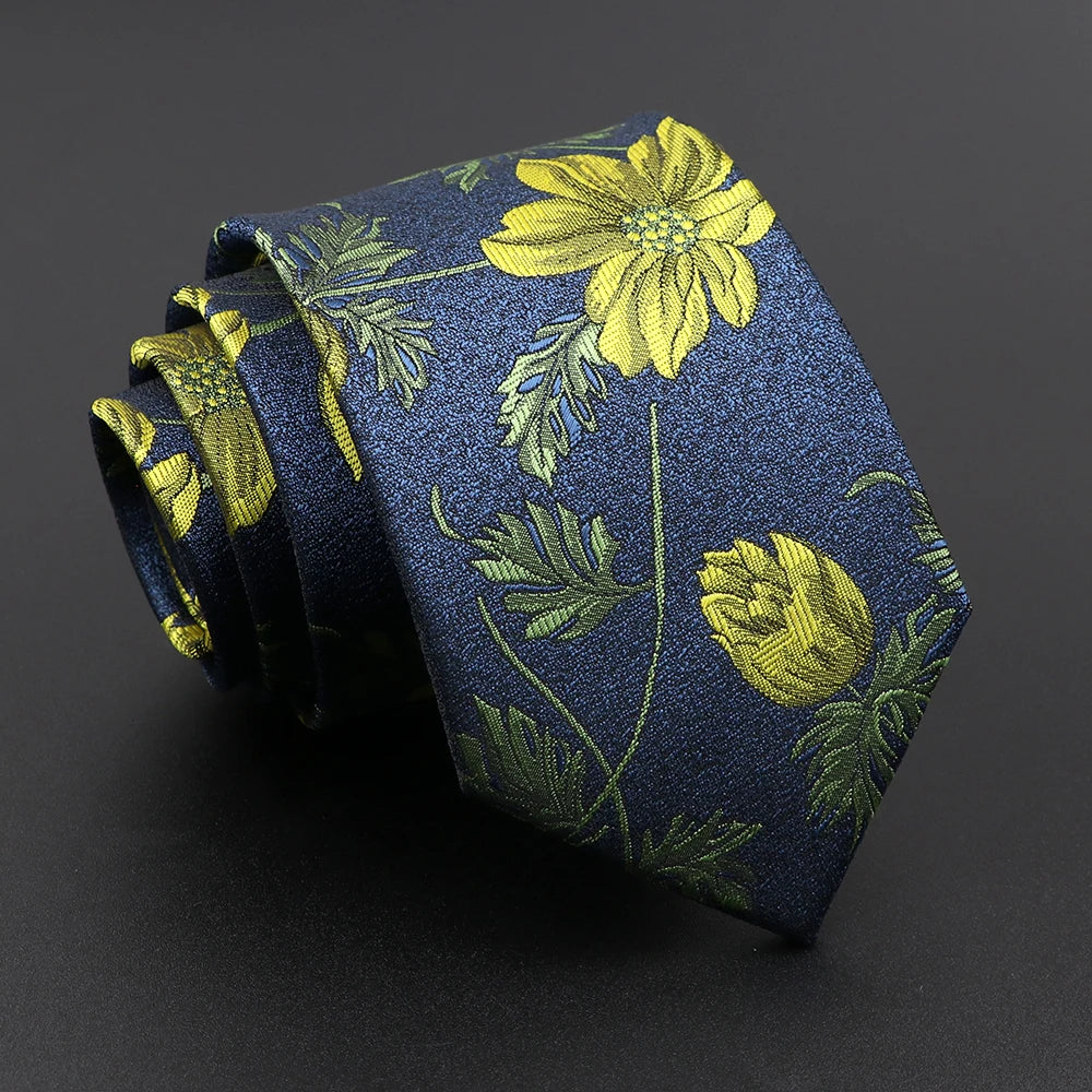 New Men's Floral Tie Feather Elk Geometric Pattern Red Blue Ties Leisure Business Daily Wear Tie Wedding Party Gift