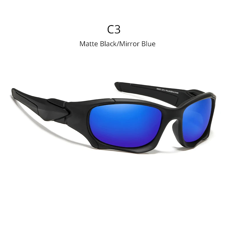 Lunettes de Soleil Sport Polarisées — Lentille Bouclier, Cadre Résistant, Plein Air, Unisexe