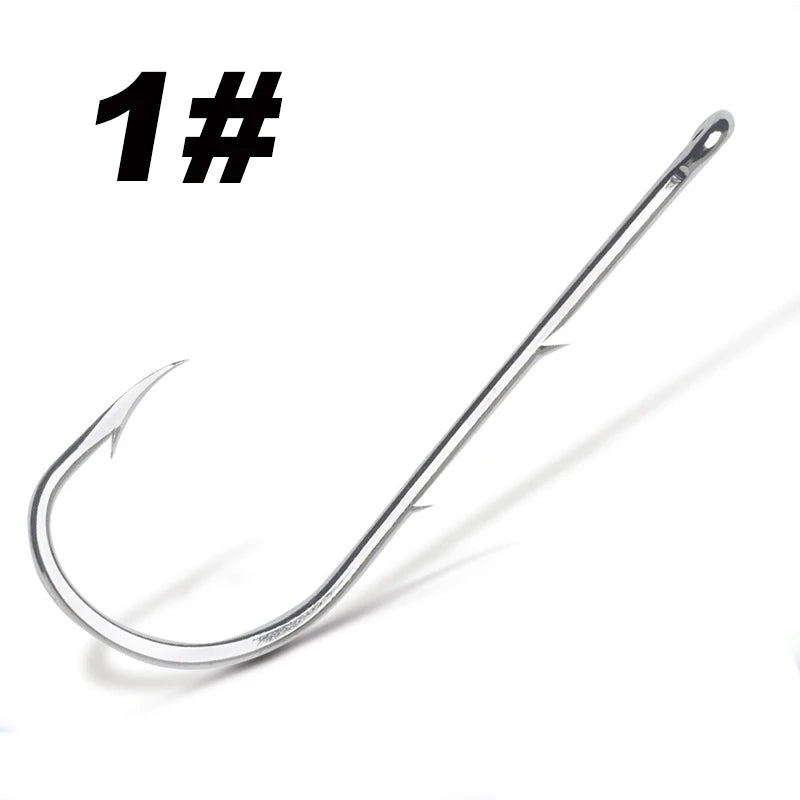 Hameçon de pêche à tige longue, 50 pièces/lot, appât vivant avec Double appât, barbes en acier à haute teneur en carbone avec hameçons antirouille
