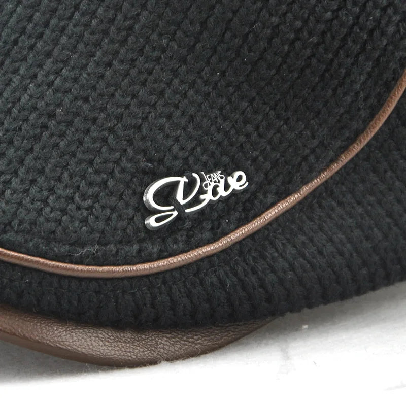 JAMONT 2019 de alta calidad marca boina de punto Gorra de cuero para hombre Gorra plana para hombres Boina Hombre visera gorra Planas gorra Snapback