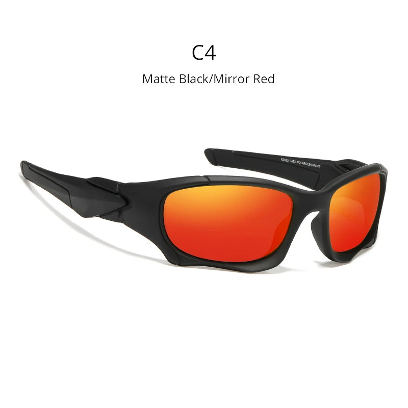 Lunettes de Soleil Sport Polarisées — Lentille Bouclier, Cadre Résistant, Plein Air, Unisexe
