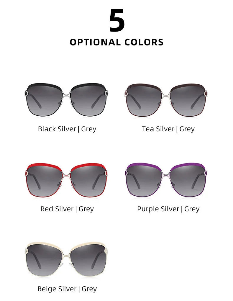 Lunettes de soleil femmes polarisées — lentille dégradée, rondes, carré
