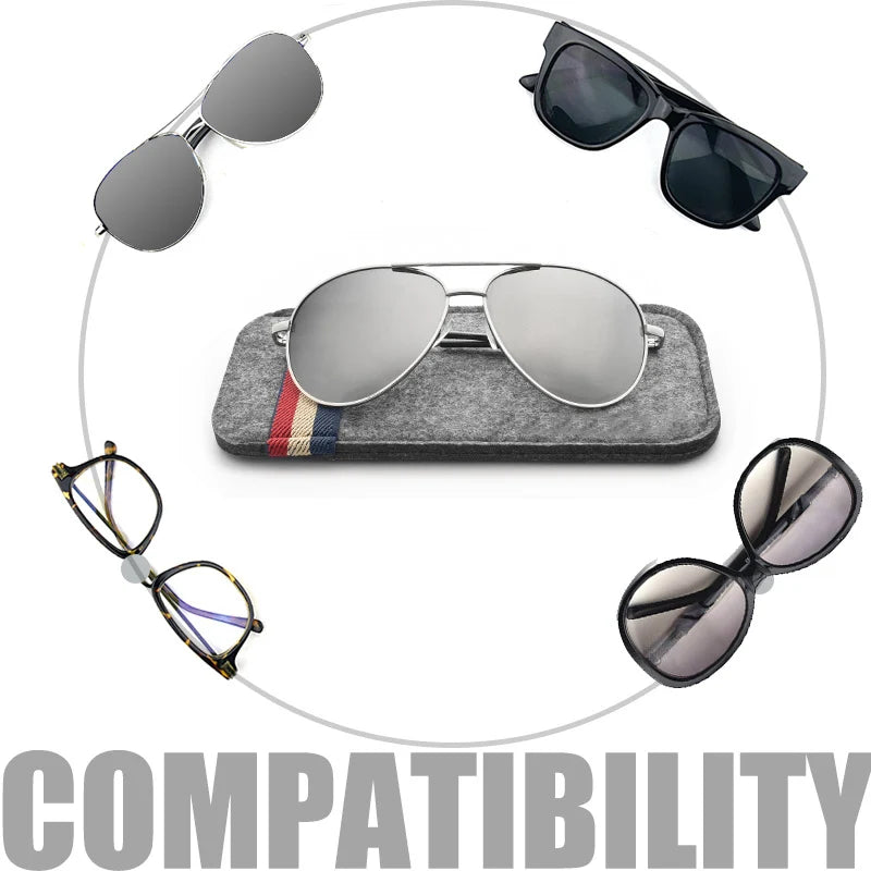 Étui pour lunettes de soleil en feutre surdimensionné, sac à lunettes coloré, étui à lunettes à monture LunUP souple, boîte à lunettes à bande élastique, compatible