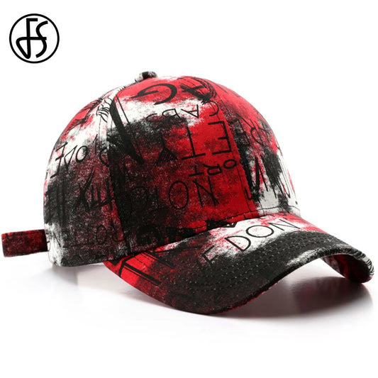 FS Black Red Graffiti Baseball Caps for Men Luxury Brand Women Hat Snapback Hip Hop Cap Street Trucker Hats Casquettes Men