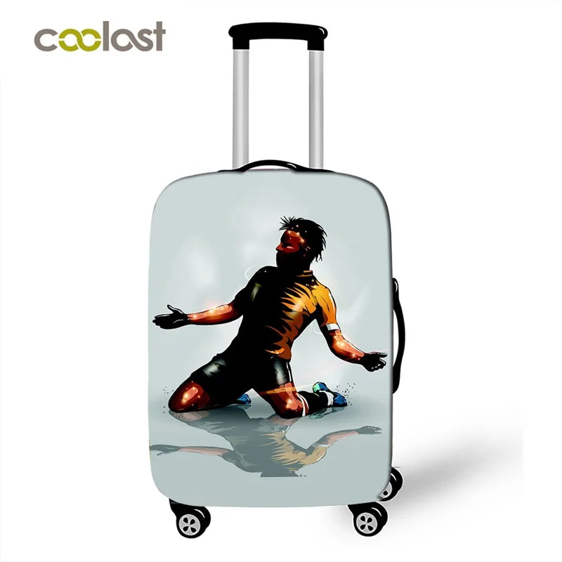Housse de Protection Valise Imprimé Football — Polyester Spandex Tailles S/M/L