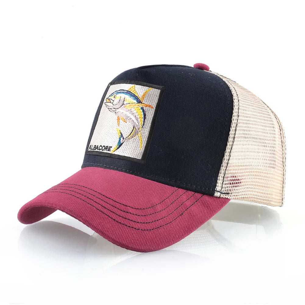 Casquette de Baseball en maille respirante pour femmes, casquette de camionneur avec Patch Albacore, Hip Hop, Casquette en os à rabat