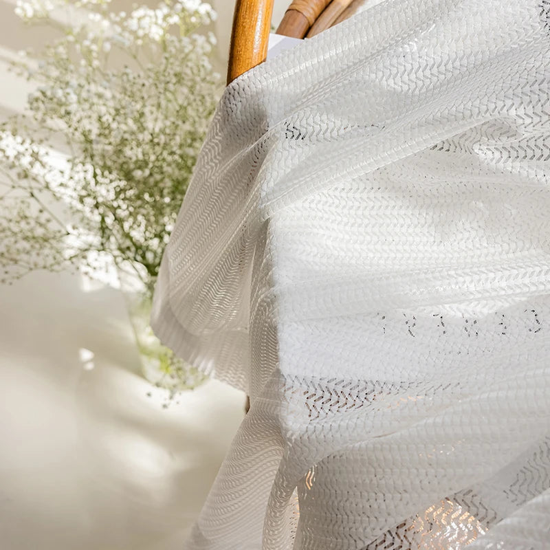 Rideaux en tulle blanc transparent pour fenêtre, rideaux en voile de style moderne pour salon, chambre à coucher, cuisine, sur mesure