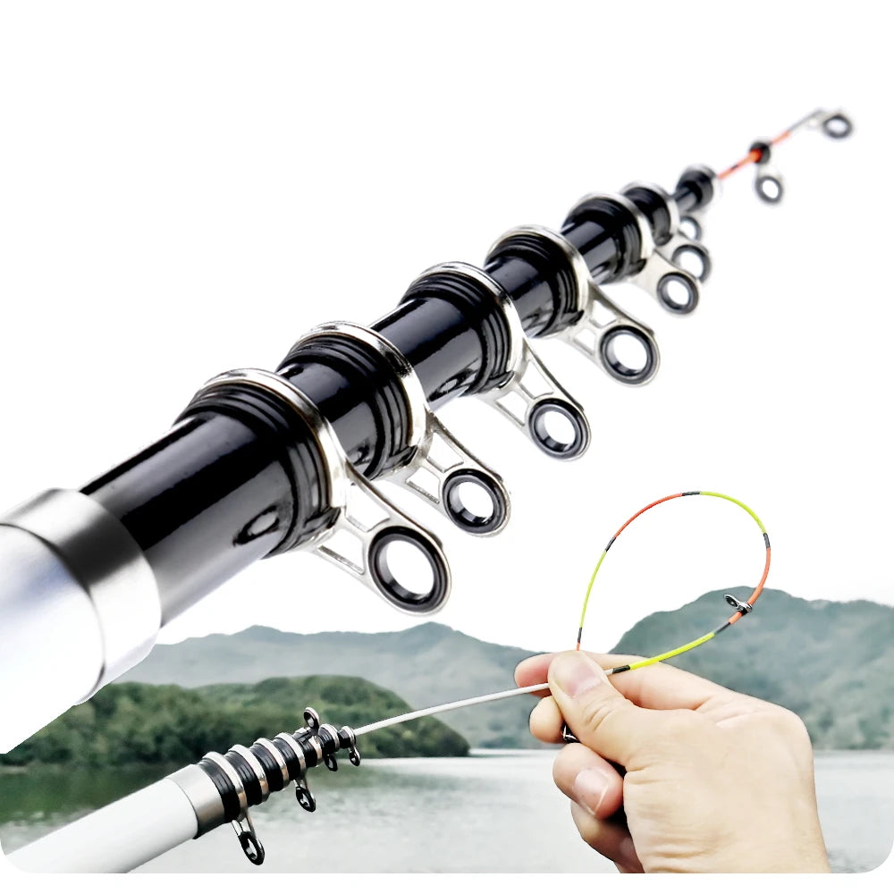Canne à Pêche JOSBY Mini Télescopique Fibre de Carbone — 1.5m à 3.0m Portable