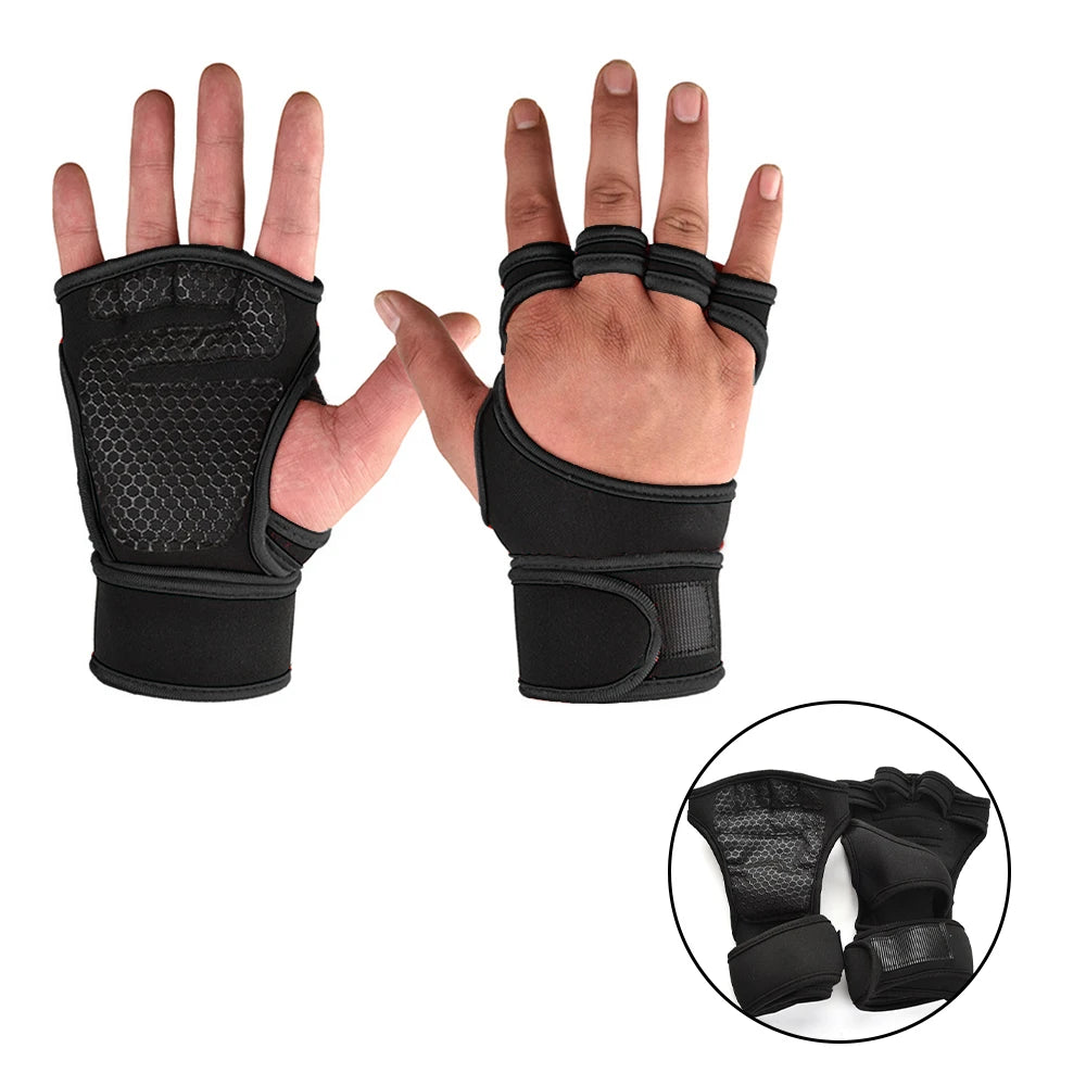 Guantes de entrenamiento deportivo para hombres y mujeres, guantes de entrenamiento, fitness, musculación, levantamiento de pesas, gimnasio, protección de manos, muñecas y palmas