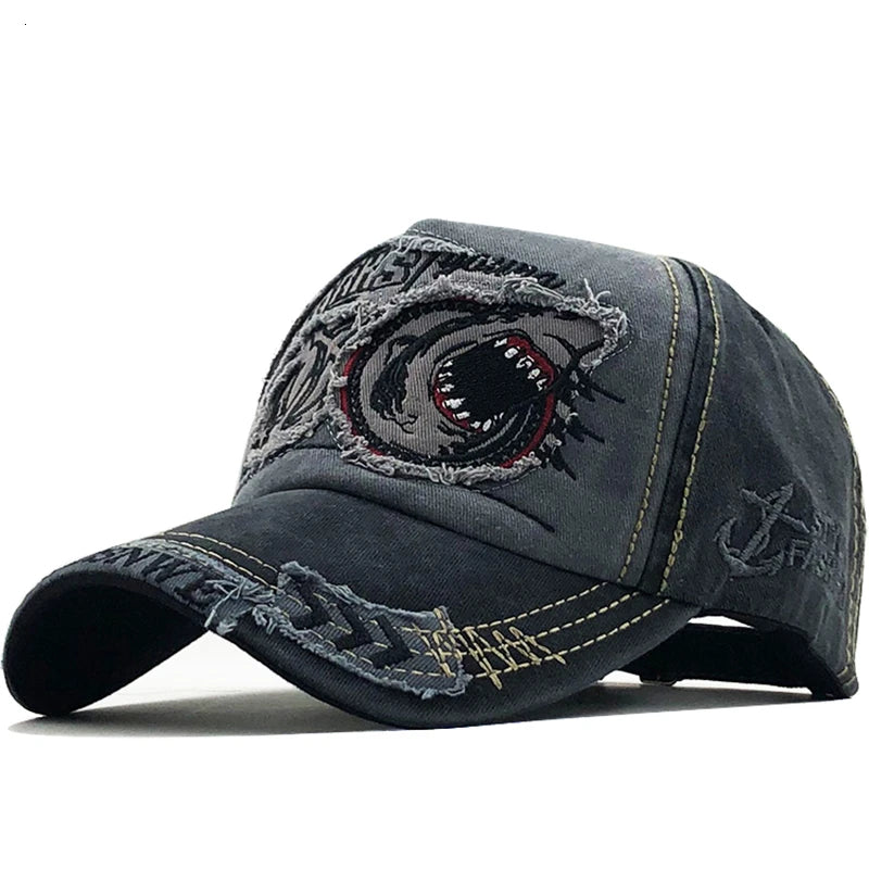 Unisex Cotton Operability Cap, 6A Back Hat, Aviation Bone Shark, Casual Gorras Cap, Men's Operability Hats, New