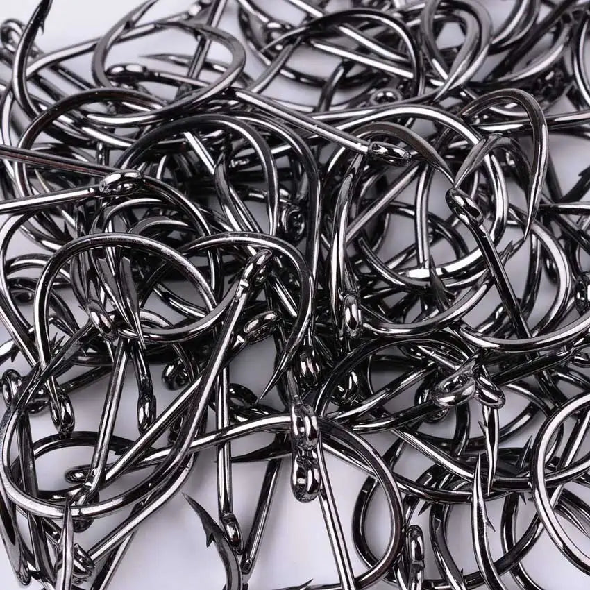 100pcs/40pcs/Box High Carbon Fishing Hook 2#-22# ISEAMA With Eye Carp Catfish Anzol Offset Japan Tackle Fishing Hooks
