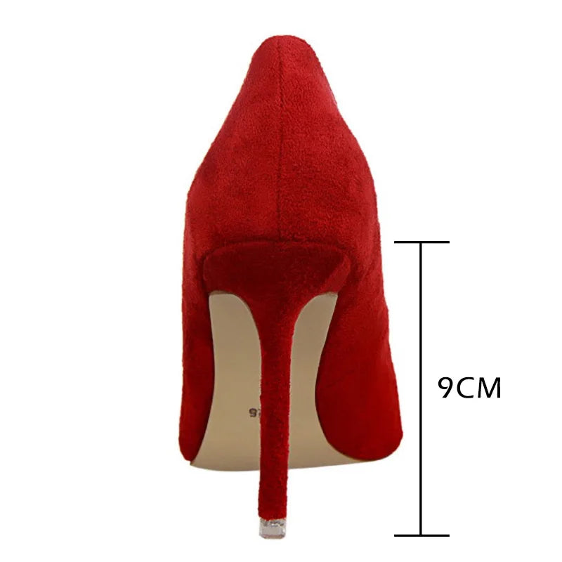 BIGTREE-Zapatos de tacón alto de aguja con punta para mujer, calzado informal a la moda