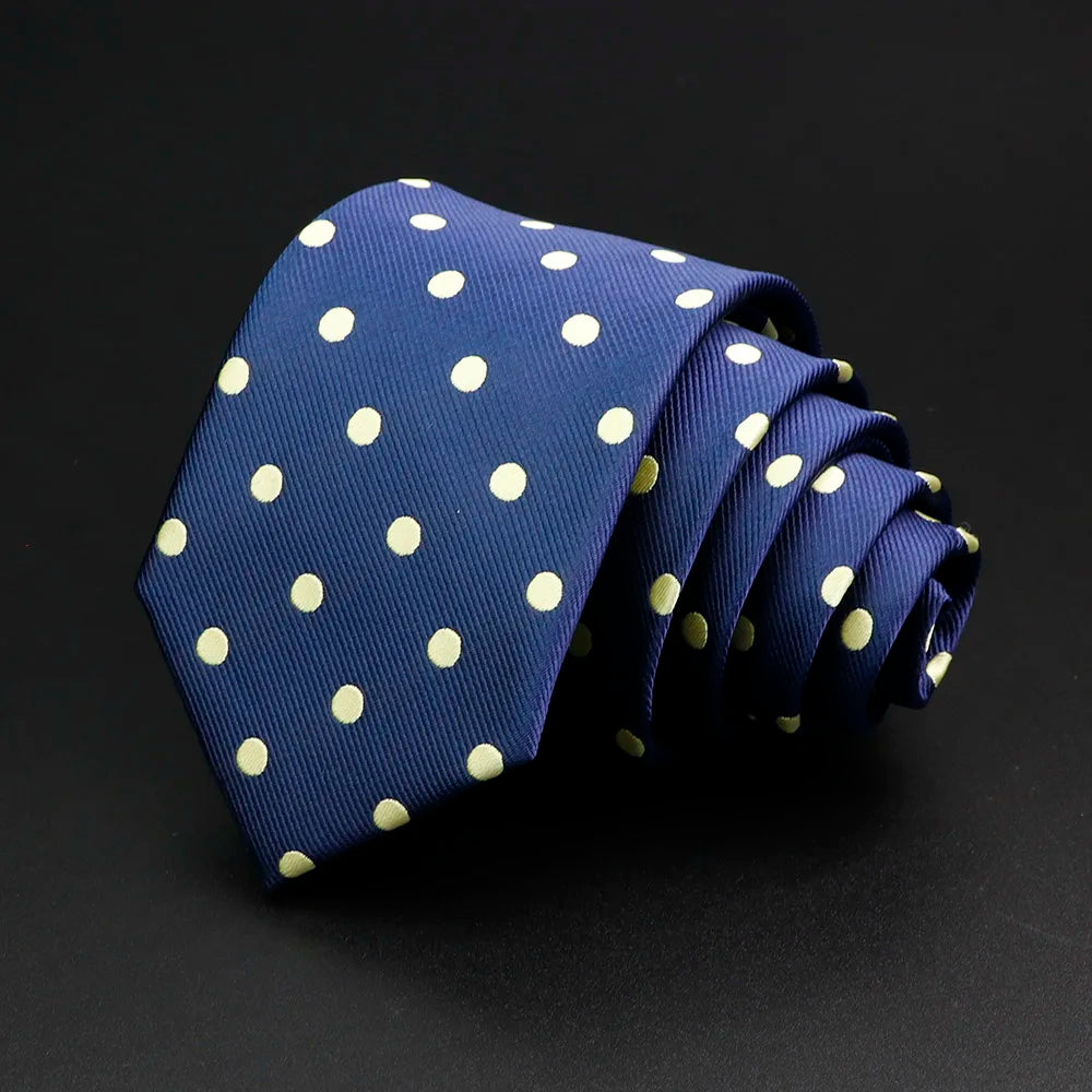 Nueva corbata clásica de rayas para hombre de 7 cm, jacquard, roja, azul, verde, corbata para uso diario, vestido de fiesta de boda, accesorios, regalo para hombre