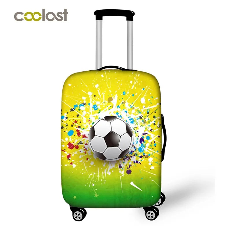 Housse de Protection Valise Imprimé Football — Polyester Spandex Tailles S/M/L