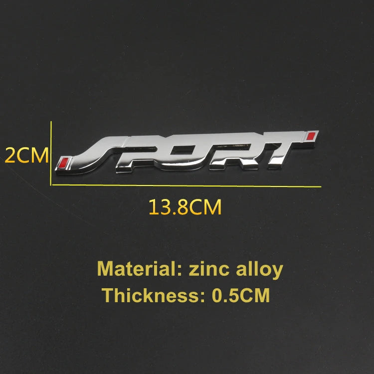 Accessoires de voiture autocollant style métal 3D Chrome noir Auto coffre de voiture course Sport mot lettre Logo emblème Badge autocollant