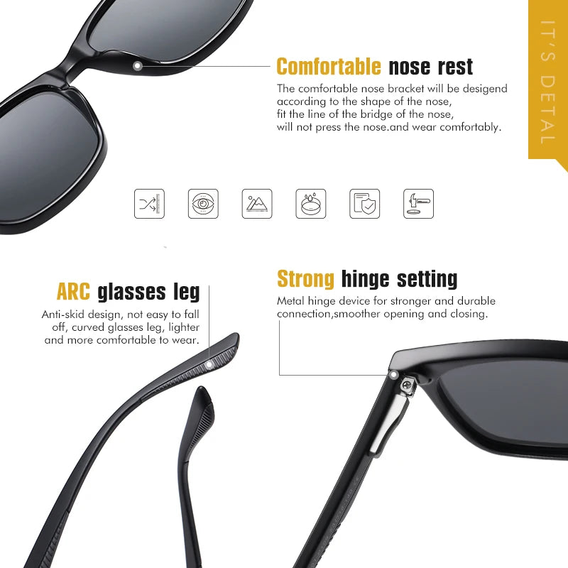 Nouvelle tendance lunettes De Soleil carrées lunettes De Soleil polarisées hommes femmes rétro marron bleu océan lentille Anti-éblouissement UV400 Lunette De Soleil Femme