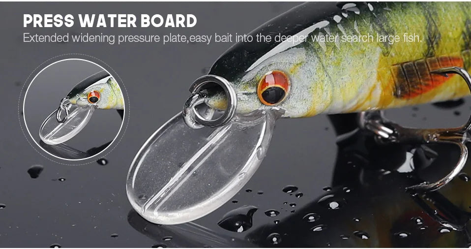 VTAVTA 5 pièces 5 cm 7 cm 9 cm Kit de leurre de pêche bionique appâts méné ensemble flottant manivelle Wobblers pour brochet attirail Kit d'appâts artificiels