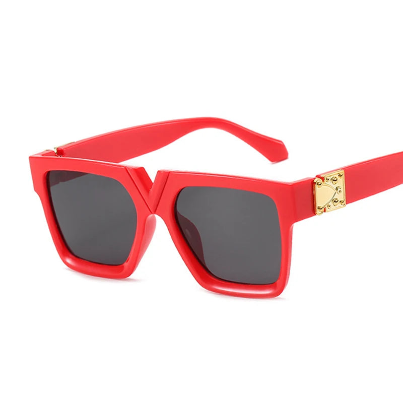 Gafas de sol cuadradas para mujer, de marca de lujo, de viaje, rectangulares negras, estilo retro, 2021