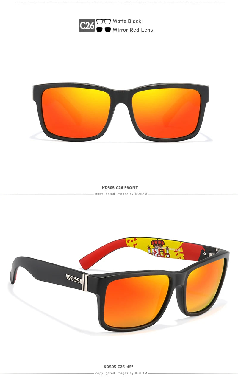 Lunettes de soleil sport polarisées — couleurs choquantes, conduite extérieur, photochromiques, avec boîte