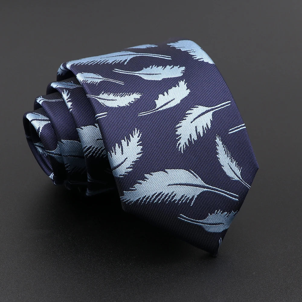 New Men's Floral Tie Feather Elk Geometric Pattern Red Blue Ties Leisure Business Daily Wear Tie Wedding Party Gift