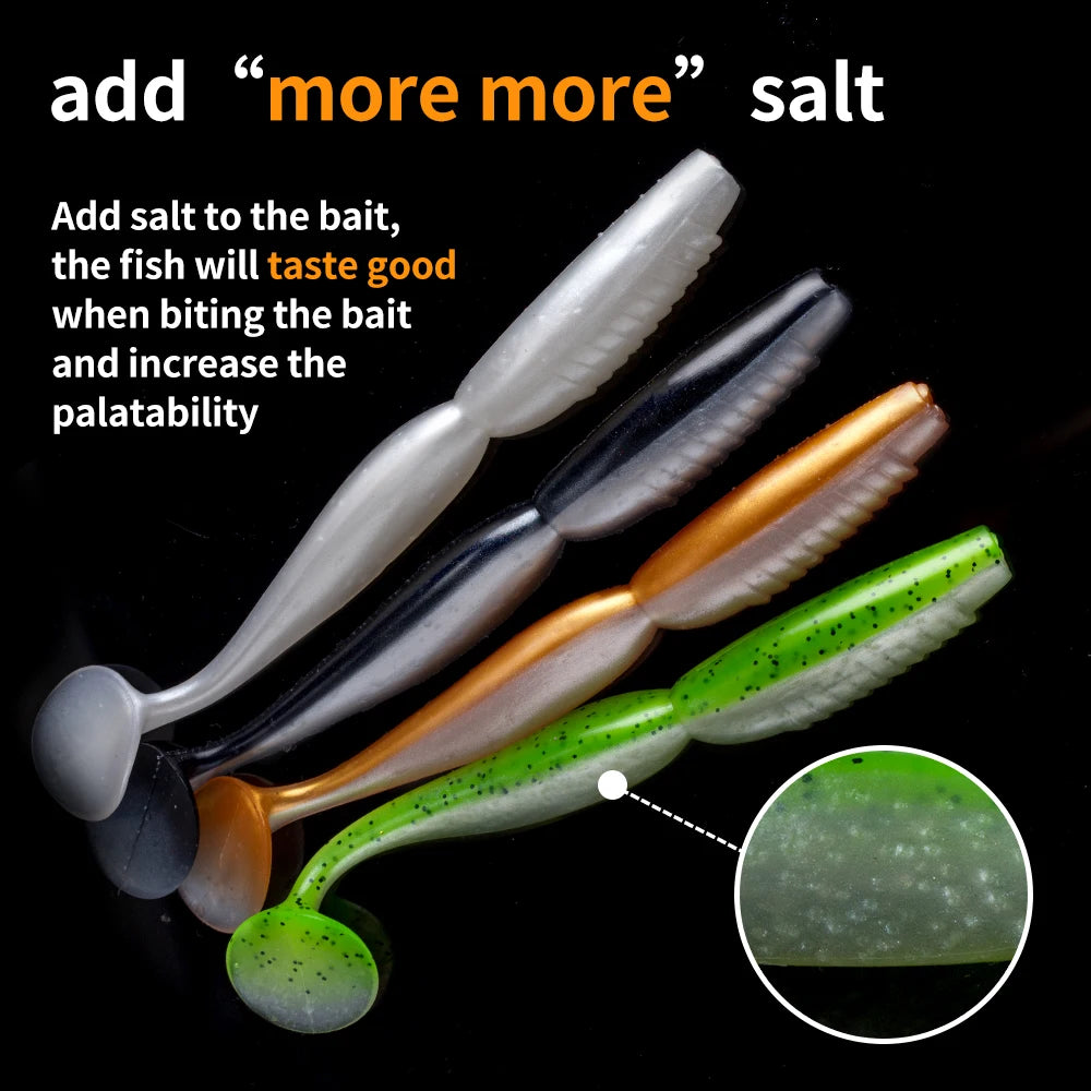 D1 nouveau filature Shad ver 125mm 12g échantillons de pêche au bar leurre noueux poisson Silicone plastique souple appât avec sel t-que