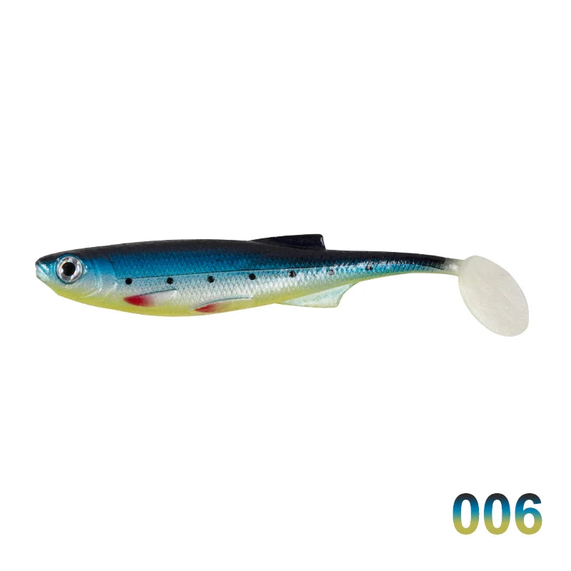 D1 - Lote de cebos blandos de silicona para pesca, pack de señuelos para atrapar peces como lubinas, lucios y percas, material para pescar, 75mm/100mm, 5 piezas por lote, 2020