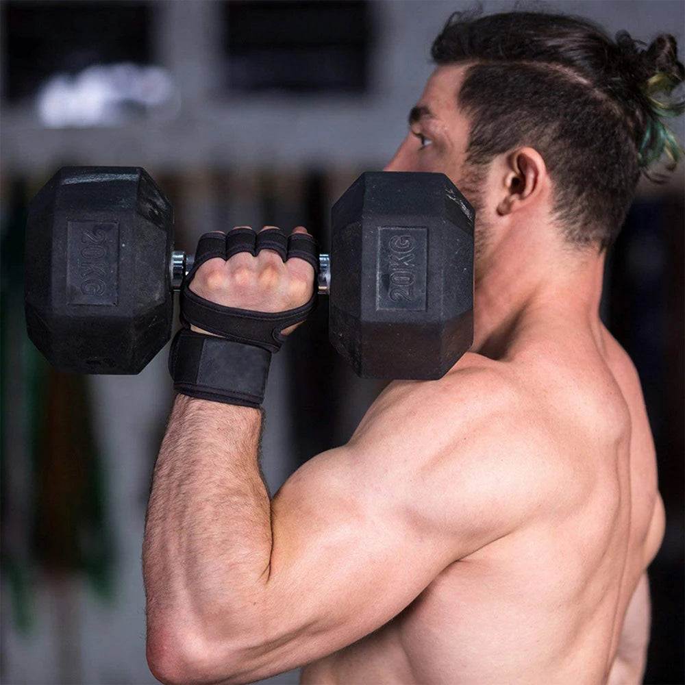 Guantes de entrenamiento deportivo para hombres y mujeres, guantes de entrenamiento, fitness, musculación, levantamiento de pesas, gimnasio, protección de manos, muñecas y palmas