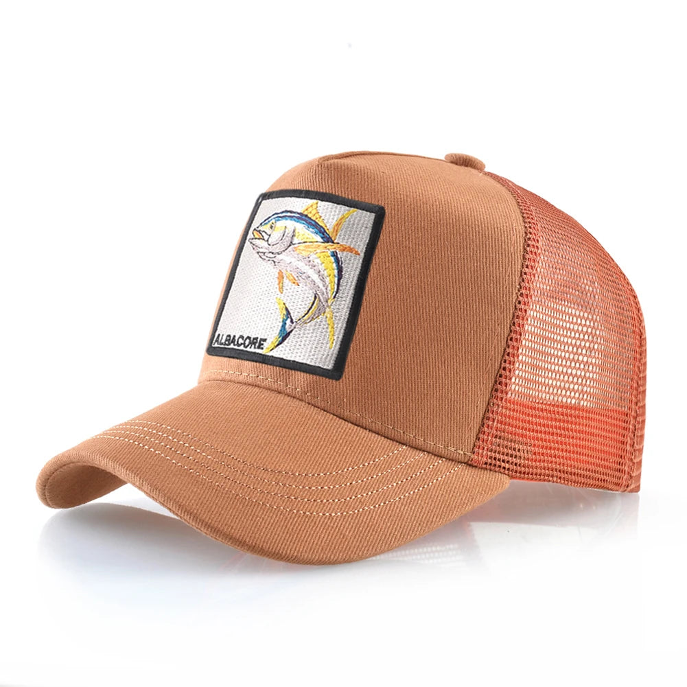 Casquette de Baseball en maille respirante pour femmes, casquette de camionneur avec Patch Albacore, Hip Hop, Casquette en os à rabat