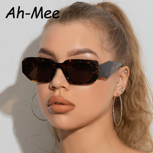 Gafas de sol cuadradas vintage para mujer, de marca, para viaje, gafas de sol de sol de rectángulo pequeño, de moda retro, para mujer