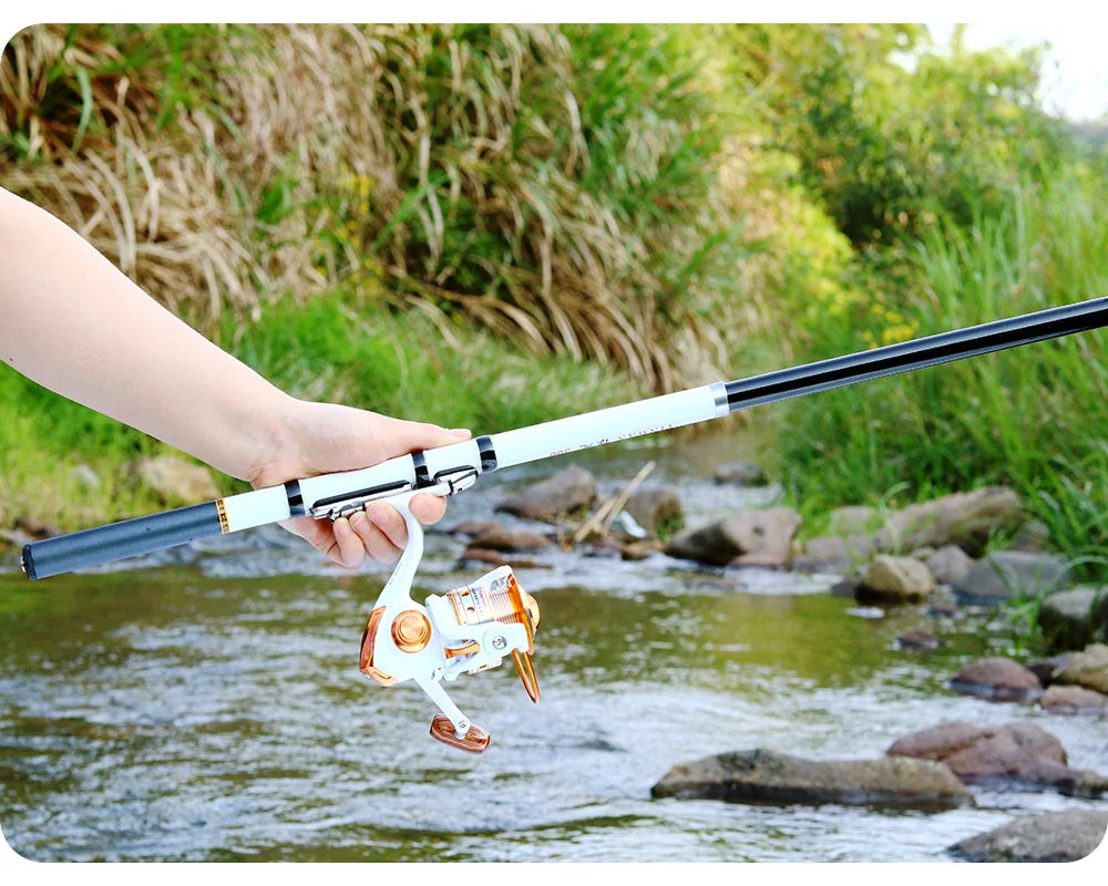 Canne à Pêche JOSBY Mini Télescopique Fibre de Carbone — 1.5m à 3.0m Portable