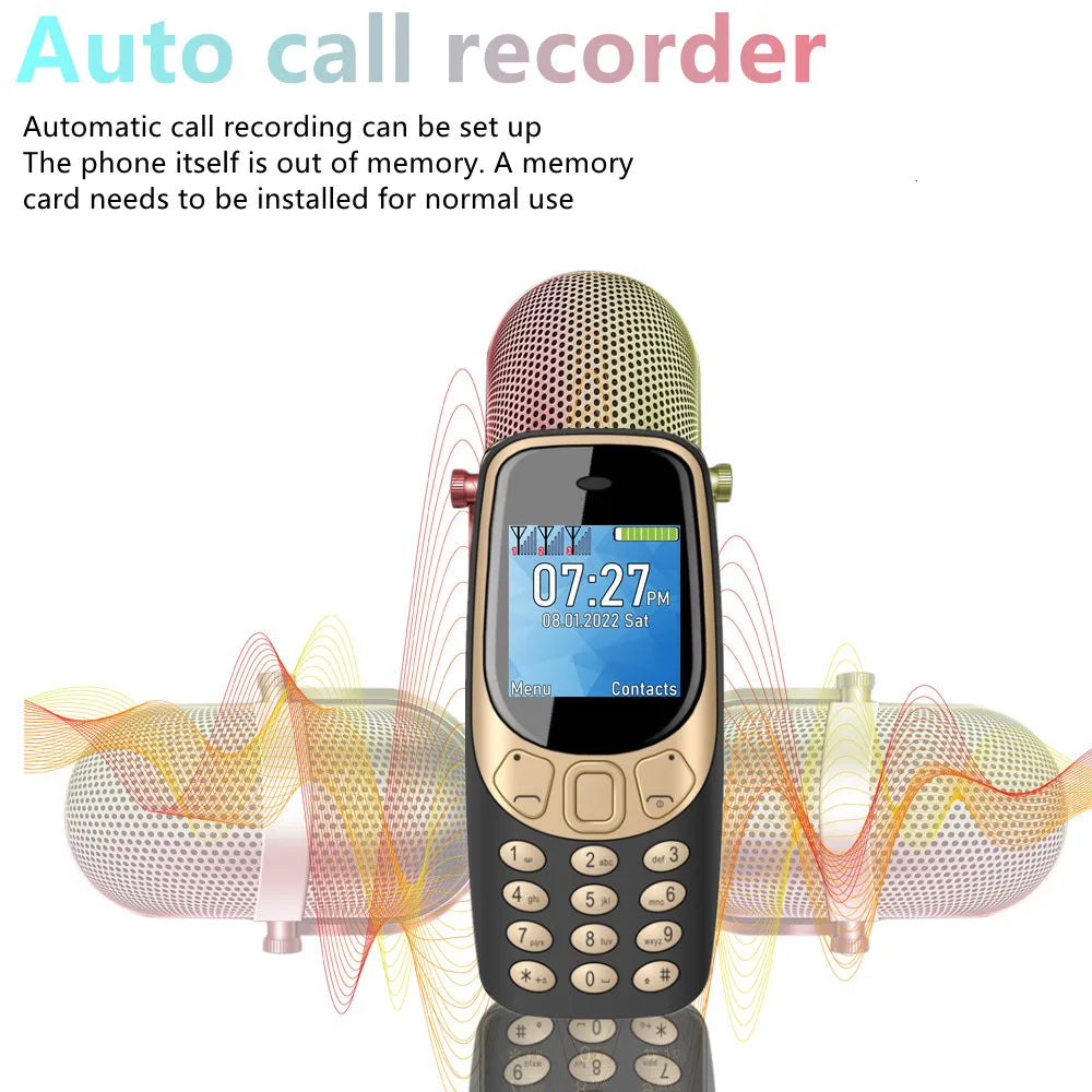 SERVO Petit Téléphone Portable Bluetooth Dialer voix Magique Faible Rayonnement Téléphone Enregistrement D'appel 2/3 SIM GSM Débloqué Mini Téléphone Portable